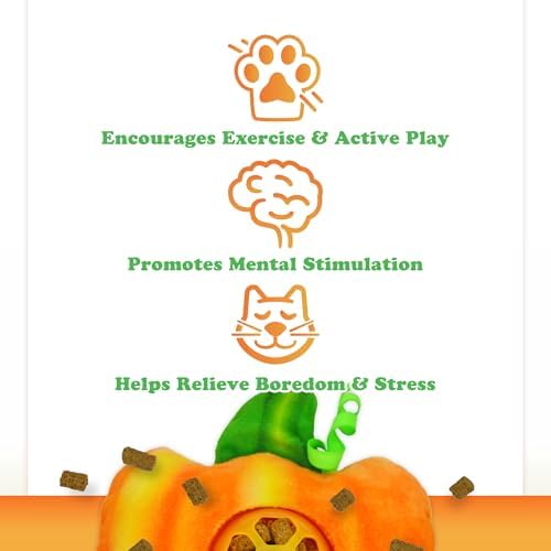 Meowijuana Knock 'n' Nibble Fall Pumpkin Treat-Dispensing Cat Toy