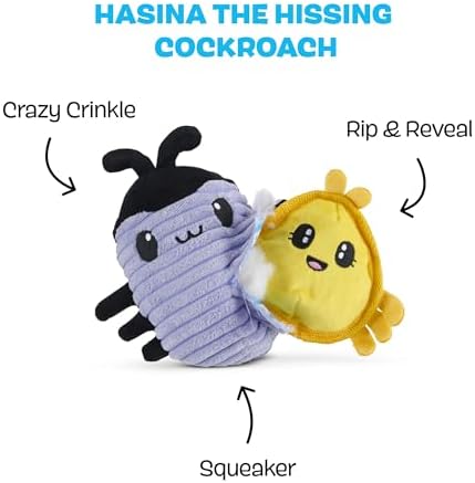 BarkBox Hasina the Hissing Cockroach Dog Toy - for Medium to Large Dogs