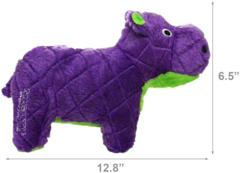 MIGHTY- Safari Hippo - Squeaker-Multiple Layers. Made Durable, Strong & Tough. Interactive Play Dog Toy (Tug, Toss & Fetch). Machine Washable & Floats