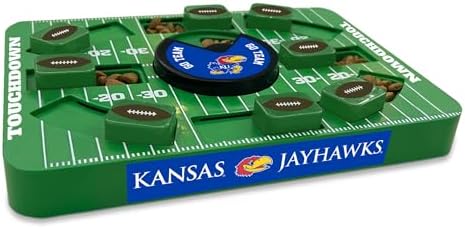 Pets First NCAA Kansas Large Puzzle Toy - Interactive Dog Treat & Slow Feeding Toy