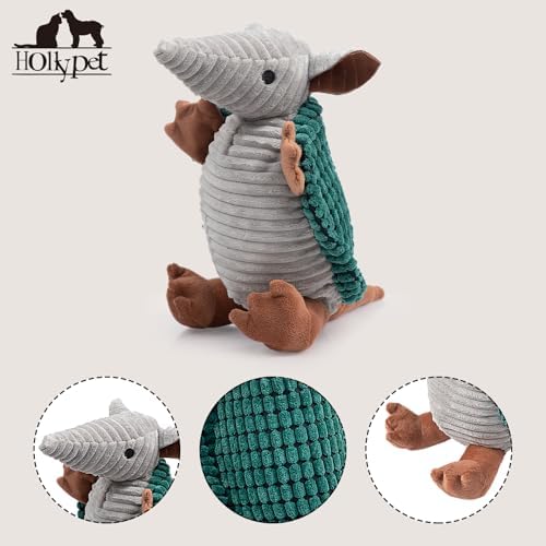 Hollypet Armadillo Squeaky Dog Toys for Medium Large Dogs, 10"