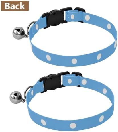 Blue Polka Dots Pet Collars 2 Pack Collar for Cats Adjustable 10.6 to 17.1 Inches