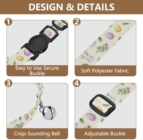 Cute Rabbits Ears Collar for Cats, 2 Pack Dog Collar with Bell