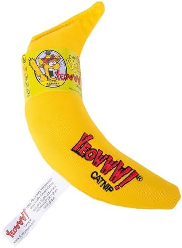 Yeowww! Catnip Chi-CAT-a Banana Toy for Cats - 7 Inches - Durable Cotton Twill - Made in the USA - Stuffed with Organically Grown Catnip