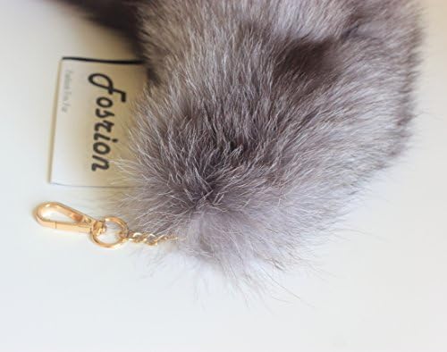 Fosrion Real Fox Tail Fur Hair Cat Catching Hunting Playing Bites Toy (Silver Fox, Only Tail)