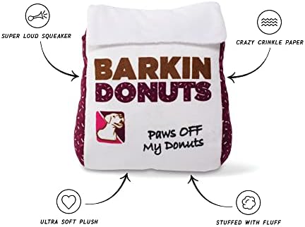 Fringe Studio Plush Dog Toy, BARKIN Donuts Donut Bag(289735)