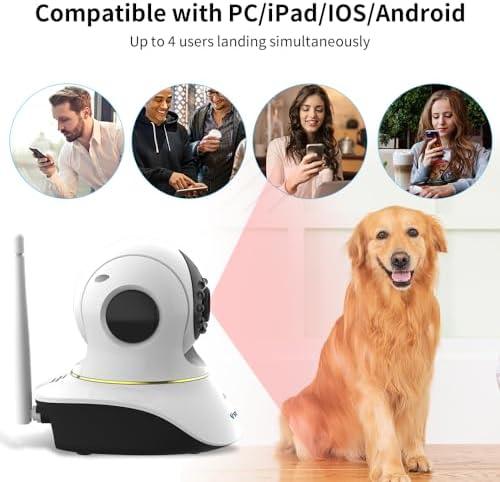 VSTARCAM Pet Camera with Laser, 3MP 2.4GHz WiFi Interactive Dog & Cat Laser Toy with Night Vision, Motion Detection Alerts, APP Remote Control Indoor Security Camera for Pet Monitoring