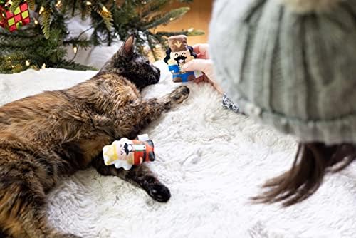 Pearhead Holiday Nutcrackers Cat Toy Set, Christmas Pet Owner Gift