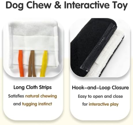 Andiker Dog Chew Toy, Sushi Shaped Plush Dog Toy with Crinkle Paper and Colorful Cloth Strips, Rollable and Foldable Interactive Dog Toys with Hidden Snack Channel for Small Dogs