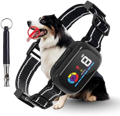 Dog Bark Collar for Small Medium Large Dogs with Dog Whistle 8–120lbs, Dual-Trigger Smart Anti Bark Collar Sound & Vibration Detection, 5 Training Modes, 5 Sensitivity Levels, IPX7 Waterproof