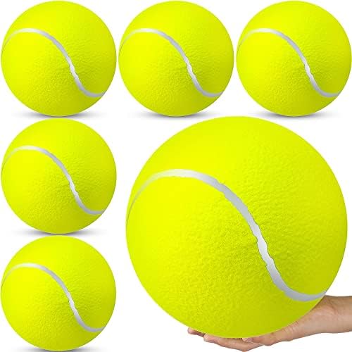 Sratte 6 Pcs Large Tennis Ball Dogs, Fluorescent Yellow, 9.5 Inch