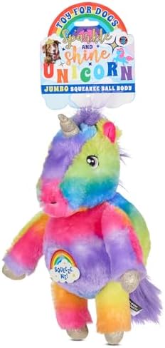Bow Wow Full Body Squeaker Dog Toy – Plush Squeaky Toy for Dogs – Monster or Unicorn Design – Soft & Fun for Interactive Play – Assorted Colors