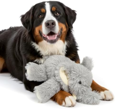 Playology Plush Elephant Squeaky Dog Toy - Jumbo, Peanut Butter Scent