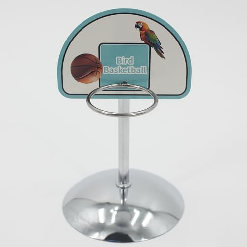 Fosrion Parrot Basketball Hoop Toy Set - Training Hoop with 1 Bird Balls for Medium and Large Parrots (Large)
