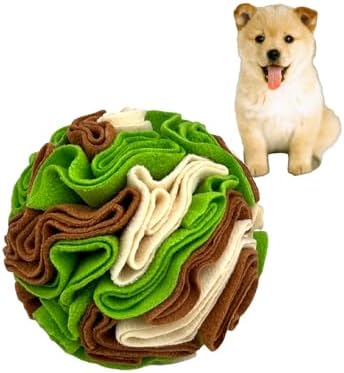 Dog Snuffle Ball, Dog Treat Toys Interactive Sniff Ball, Dog Enrichment Snuffle Ball Dog Puzzle Feeder for Exercise,Sniff Training& Slow Feeding (Avocado, 15cm)