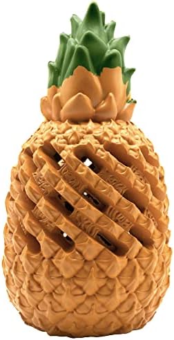 Herm Sprenger – Pineapple Dog Chew Toy for Aggressive Chewer – Natural Rubber Dog Treat Dispenser – Large Tough Dog Dental Teeth Cleaning Chew Toys for Large and Medium Breed
