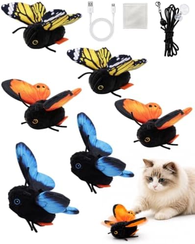 Smart Sensing Flapping Butterfly Toy for Cats