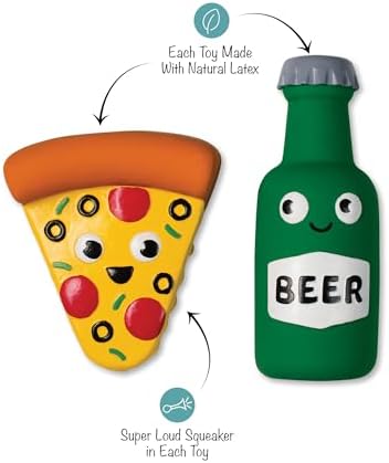 Fringe Studio Dog Toy Set, in Pizza We Crust, 3Pc Mini, Latex, Pet Shop Collection (368011)