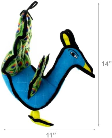 TUFFY® 2 Pack Giraffe Peacock Ultra Durable Plush Dog Toys