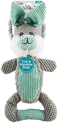 Outward Hound Scrunch Bunch Dog Tug Toy, Bunny, Plush & Squeaky, 16.7" | Multi-Textured, Crinkle & Squeaker Sounds, K9 Tuff Guard, Tug & Fetch, Interactive Play, Tough Chewers, Dogs & Puppies