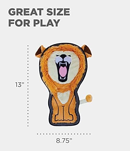 Outward Hound Tough Seamz Lion Plush Dog Toy, Medium