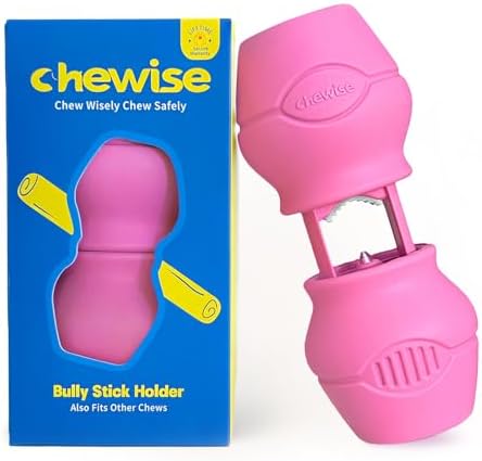 PetClan Chewise Bully Stick Holder for Dogs, Metal Teeth Dog Chew Holder