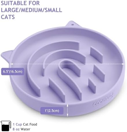 Coomazy Slow Feeder Cat Bowl Silicone Pet Puzzle Feeder for Slow Eating