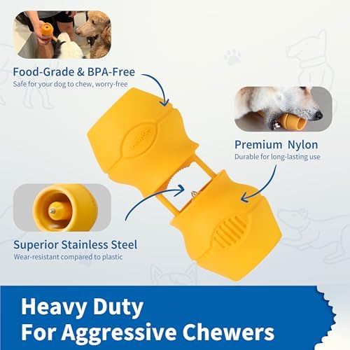 PetClan Chewise Bully Stick Holder for Large Dogs, Metal Teeth Chew Holder
