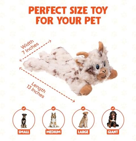 Cuddlerz Plush Dog Toy - Ruff Guard Technology - Five Squeakers & Interactive Crinkle Paper Dog Squeaky Toys - Stuffingless Body Design - Suitable for All Breeds - Interactive Shape for Tugging