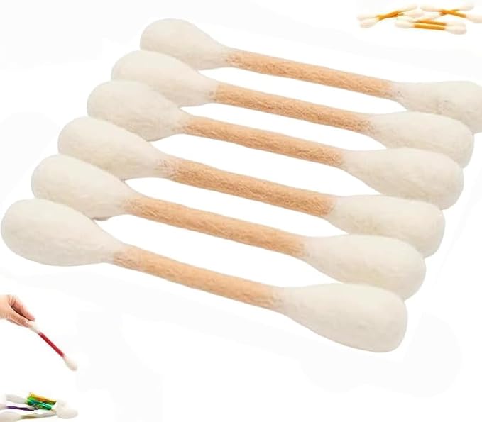 6 PCS Swabs Cat Toys with Catnip,Cat Qtip Toy,Cotton Swabs Cat Toys with Catnip,Durable for Chew,Interactive Kitty Kick Sticks for Cat Lovers Gift,Sturdy Teething Chew Toy (White)