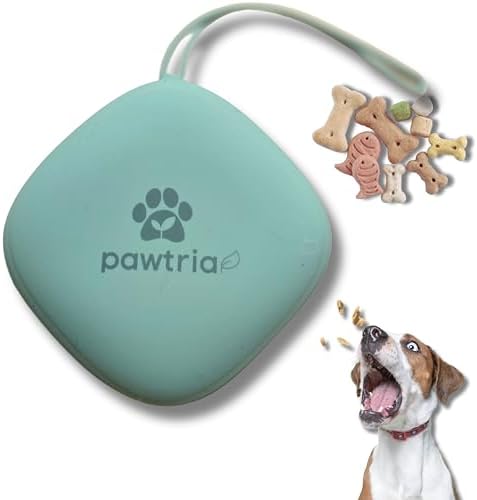 Pawtria BPA free Silicone Dog Treat Pouch, Matte Green