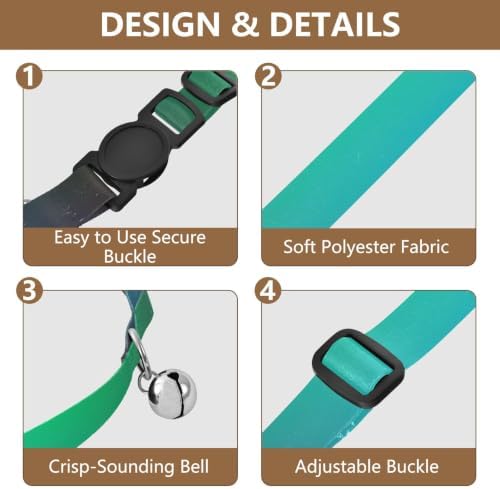 2 Pack Cat Collars Vibrant Colors Cat Bell Collar, Adjustable Length 10.6" to 17.1"