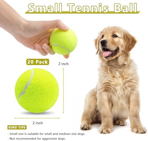 Magicorange Small Tennis Balls, 20 Pack 2 inch Squeaky Tennis Balls