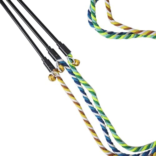 Cat Wand Toys 3 PCS String Kitten Toys Hemp Rope Kitten Stick Teaser Wand