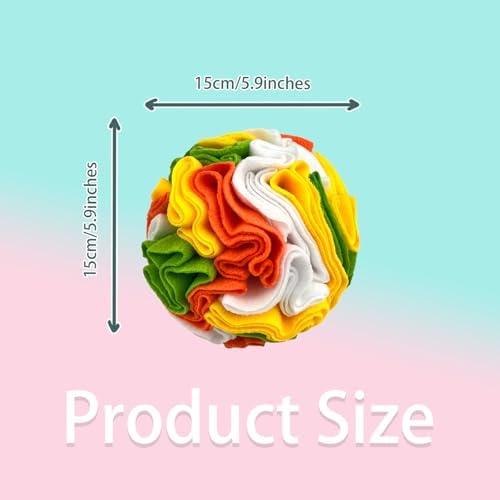 Dog Snuffle Ball, Dog Treat Toys Interactive Sniff Ball, Dog Enrichment Snuffle Ball Dog Puzzle Feeder for Exercise,Sniff Training& Slow Feeding (Orange White Mix, 15cm)