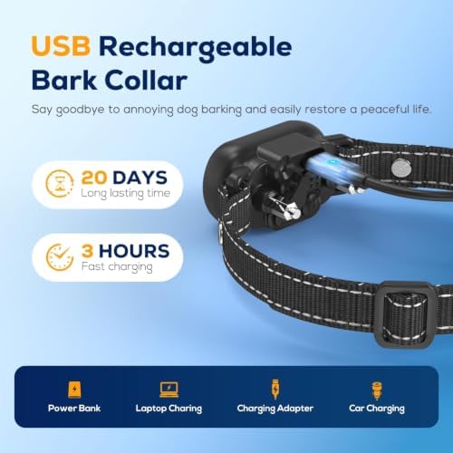 Dog Bark Collar for Small Medium Large Dogs, Anti-Bark, 5 Modes, Waterproof