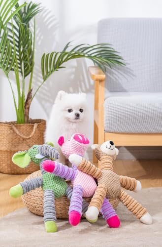 2026 Upgraded Dog Toys for Aggressive ChewersSqueaker Inside Interactive Chew Toy with Hypoallergenic Filling | Oeko-TEX Certified Boredom Buster & Cuddle Companion(7.9 * 14.9in) (2 Pack，Bear)