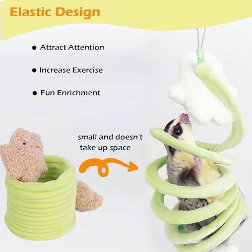 3Pcs Elastic Sugar Glider Climbing Rope Toys, Hanging Cage Accessory