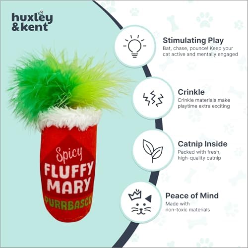 Huxley & Kent Plush Crinkle Catnip Cat Toy, Fluffy Mary, Large
