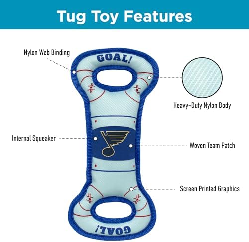 Pets First NHL St. Louis Blues Ice Hockey Rink PET Toy with Inner Squeaker. A Tough Toy for Dogs & Cats with Exciting Hockey Graphics, Gorgeous Team Logo & Double Stitch Trims