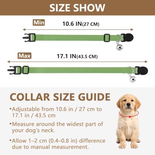 Gradient Green Soft Cat Collar, 2 Pack Cat Collar Breakaway with Bell