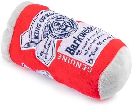 Haute Diggity Dog Barkweiser Beer Can Plush Dog Toy, Drink Parody Chew Toys