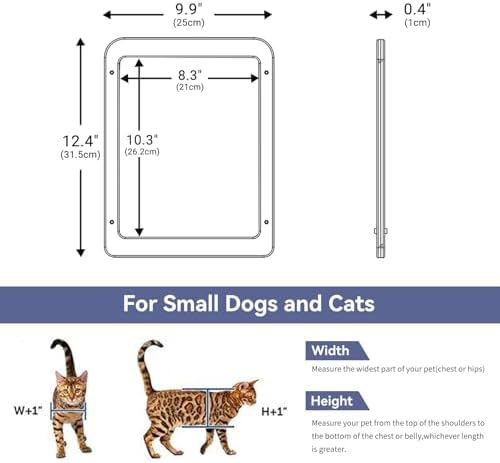 NAMSAN Cat Screen Door, Flap Opening 8.3 x 10.3 inches, Doggie Door for Screen Door, Window Cat Door Magnetic Self-Closing, Cat Door for Sliding Door, Lockable, White