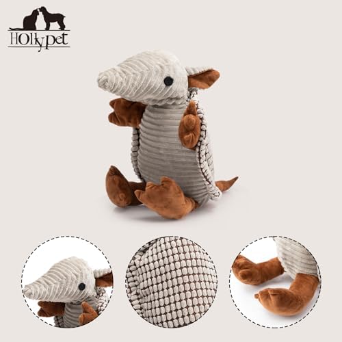 Hollypet Armadillo Squeaky Dog Toys for Medium Large Dogs, 14"