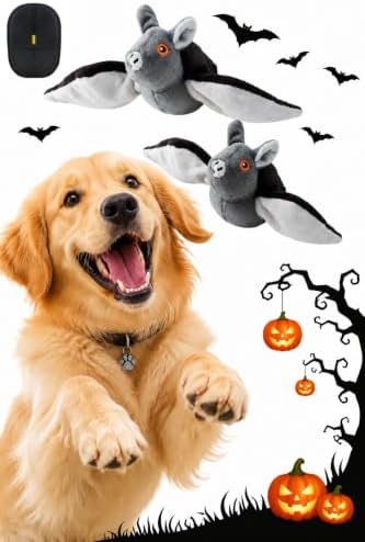Wild Paws Flying Bat Dog Toy,Wild Whisker Flying Bat with Pet Hair Removal Glove, Rechargeable Motion Activated Dog & Cat Toy for Indoor Outdoor Play