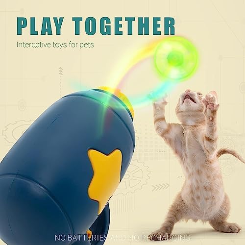 Cat Fetch Toy, Interactive Flying Cat Toy with 20 Propellers, Kitten Tracks Toy for Training Hunting Chasing