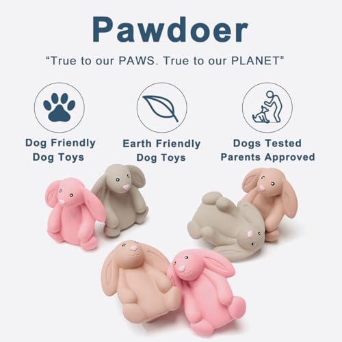 Squeaky Dog Toys for Medium Dogs, Soft Latex Bunny Squeaky Dog Ball, Cute Funny Squeak Rabbit Pet Toys