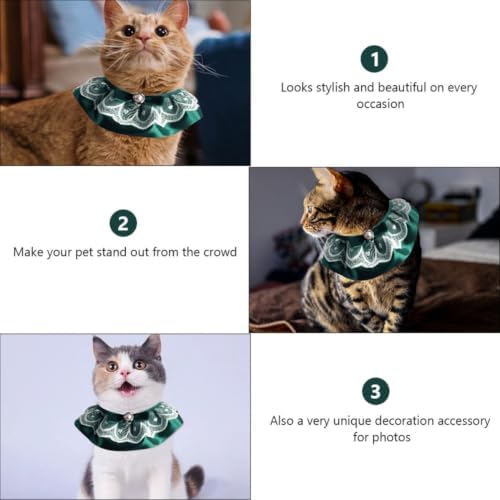 Cat Lace Scarf Collar with Pearl Bow Adjustable Polyester