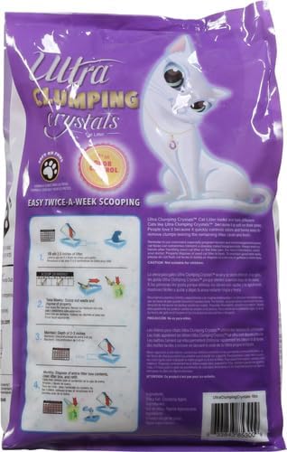 Ultra Pet Clumping Crystal Cat Litter, White Crystals with Multicolor Crystals, 5 Lbs (Pack of 2)