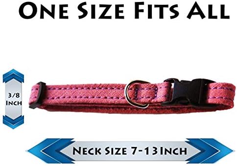 Hemp Cat Collars (Dusty Red Rose)